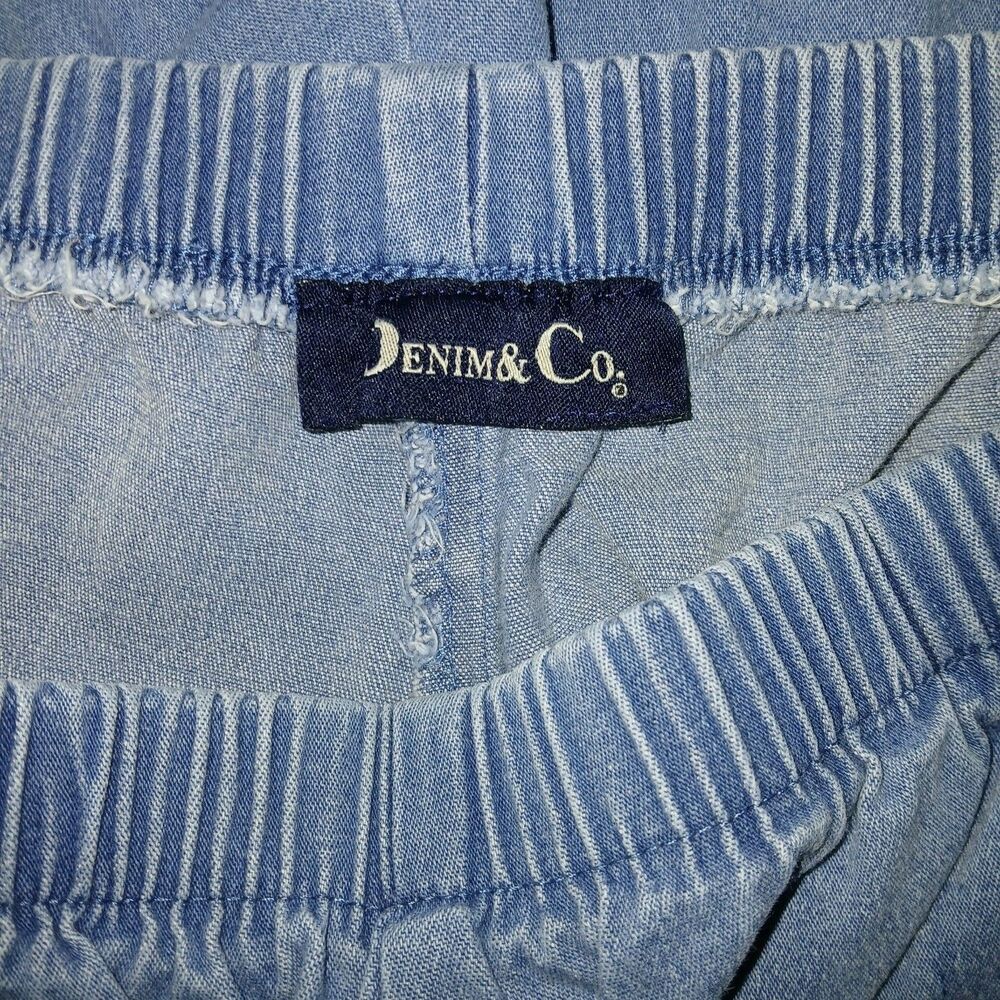DENIM CO Womens 1X Original Waist Pull-On Stretch Cropped Lt Wash Jeans A14925 - Picture 4 of 4